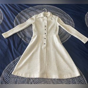 Mod Era Vintage 60’s/70’s Pointed Collar Button Down Dress Wmn Size Med